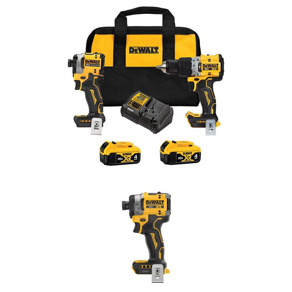 20V Max Lithium-Ion Cordless 3-Tool Combo Kit and Cordless Impact Driver with (2) Flexvolt 6.0 Ah Batteries and Charger