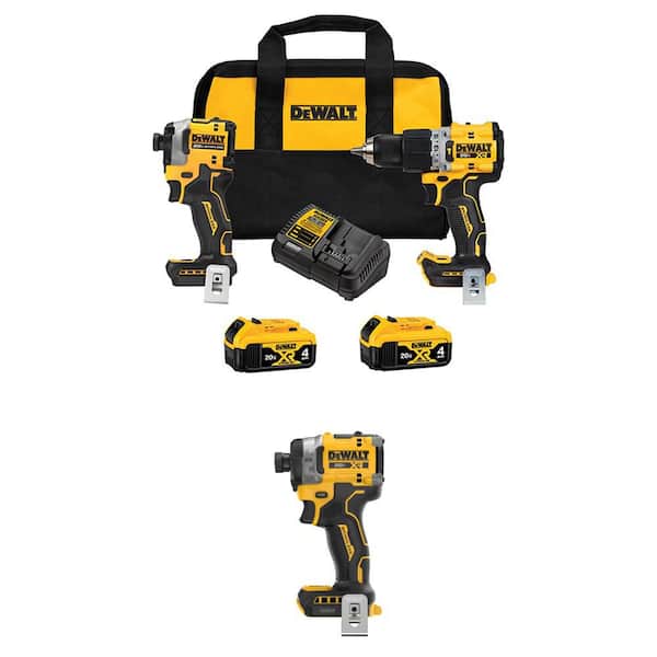 20V Max Lithium-Ion Cordless 3-Tool Combo Kit and Cordless Impact Driver with (2) Flexvolt 6.0 Ah Batteries and Charger
