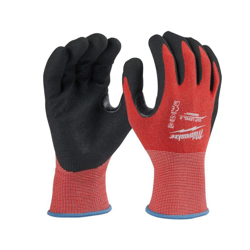 Milwaukee XX-Large Red Nitrile Level 2 Cut Resistant Dipped Work Gloves ...