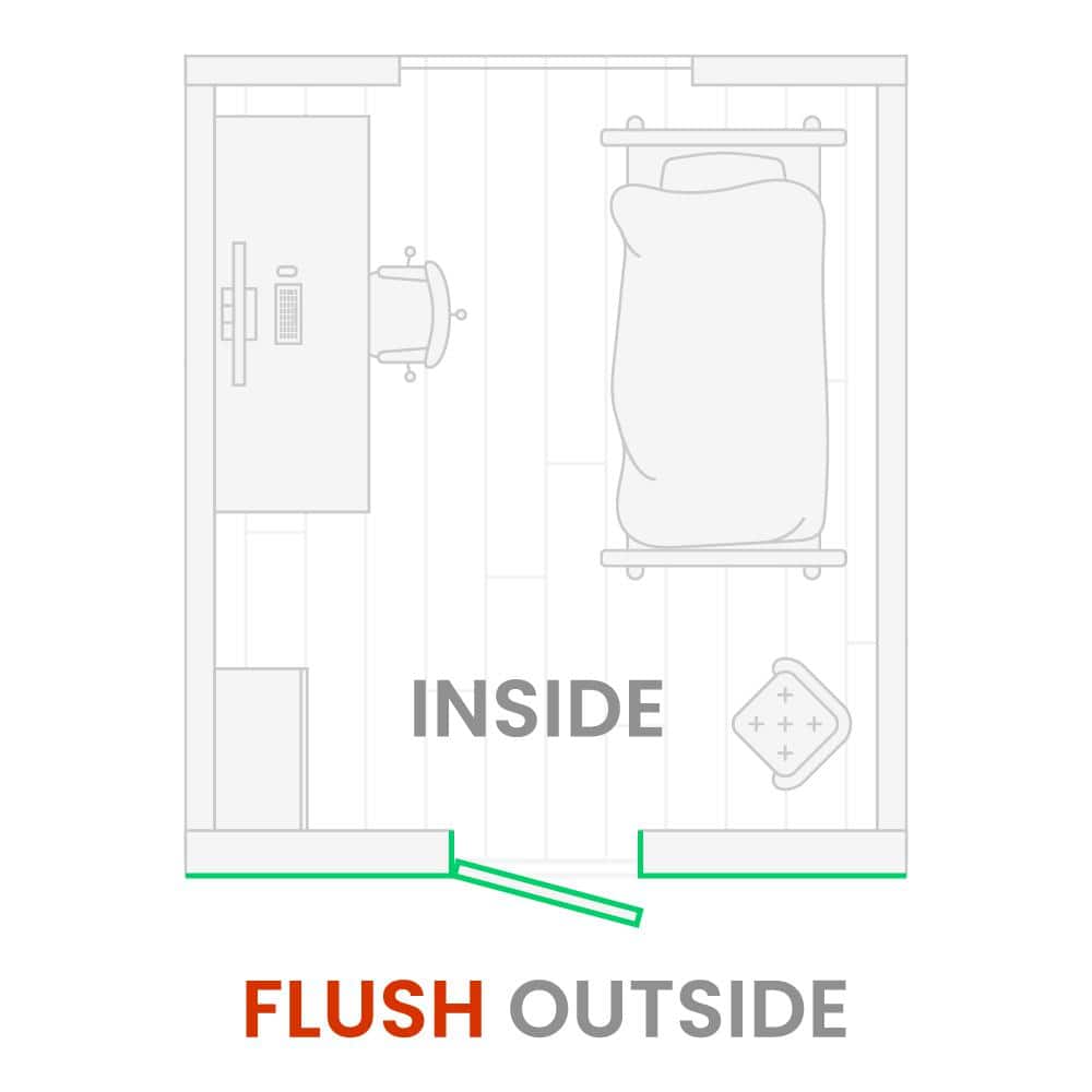 Primed White Solid Core Frameless Left-Handed Interior Door
