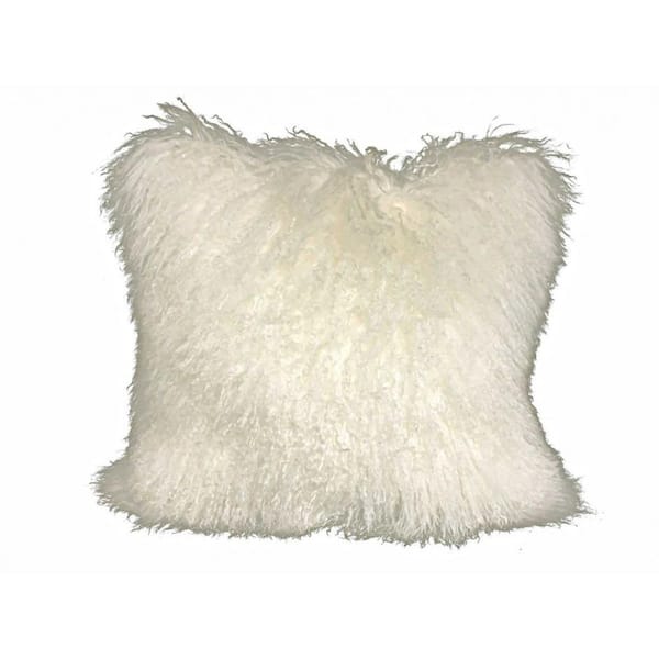 HomeRoots Cream Solid Down 24 in. x 24 in. Throw Pillow