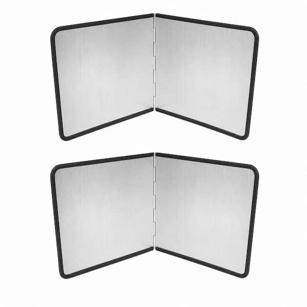2 Pack Grease Oil Splatter Guard for Stove 2 Sided Stainless Steel Backsplash Behind Stove Foldable Splash Shield Panel