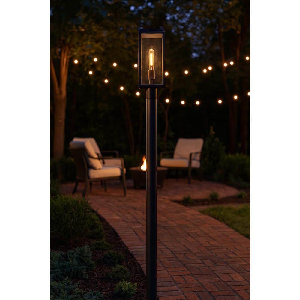 Max 1-Light Black Aluminum Weather Resistant Post Light with No Bulbs Included price history on PriceWatchPro