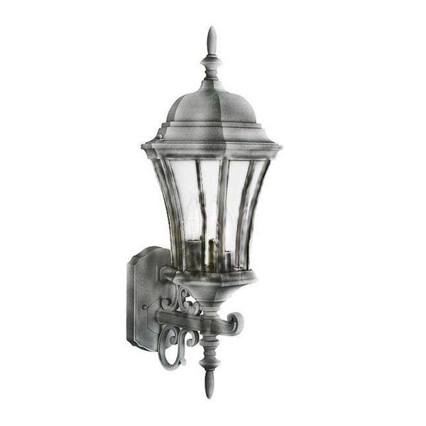 Bel Air Lighting Cabernet Collection 3-Light Outdoor Swedish Iron Coach Lantern with Clear Curved Shade