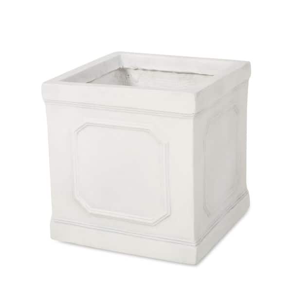 Greg 10.75 in. W x 11 in. H Antique White Concrete Decorative Pots Outdoor Patio Lightweight Planter