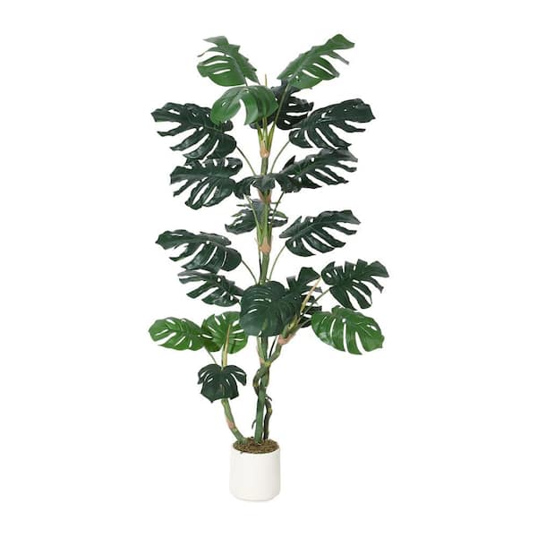 MOVECOM 5FT Realistic Artificial Monstera Deliciosa Plant in Pot