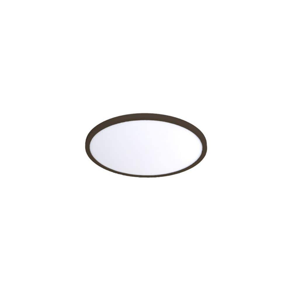 Sleek Edge-Lit Bronze 7" LED Flush Mount Light for Indoor/Outdoor Use