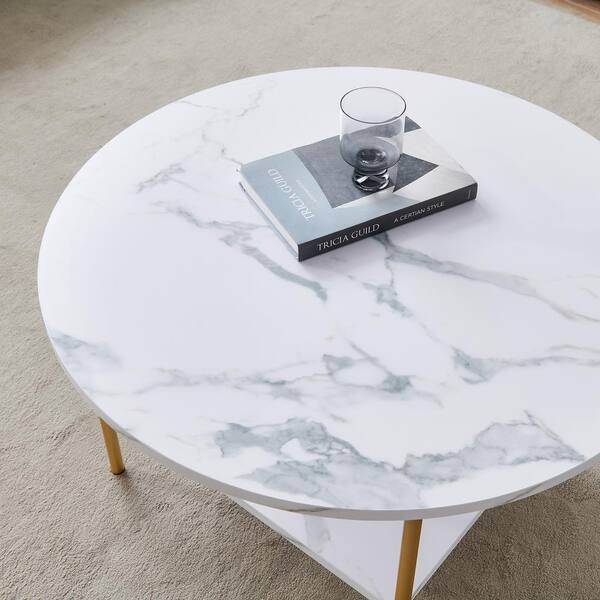 marble effect coffee table with storage