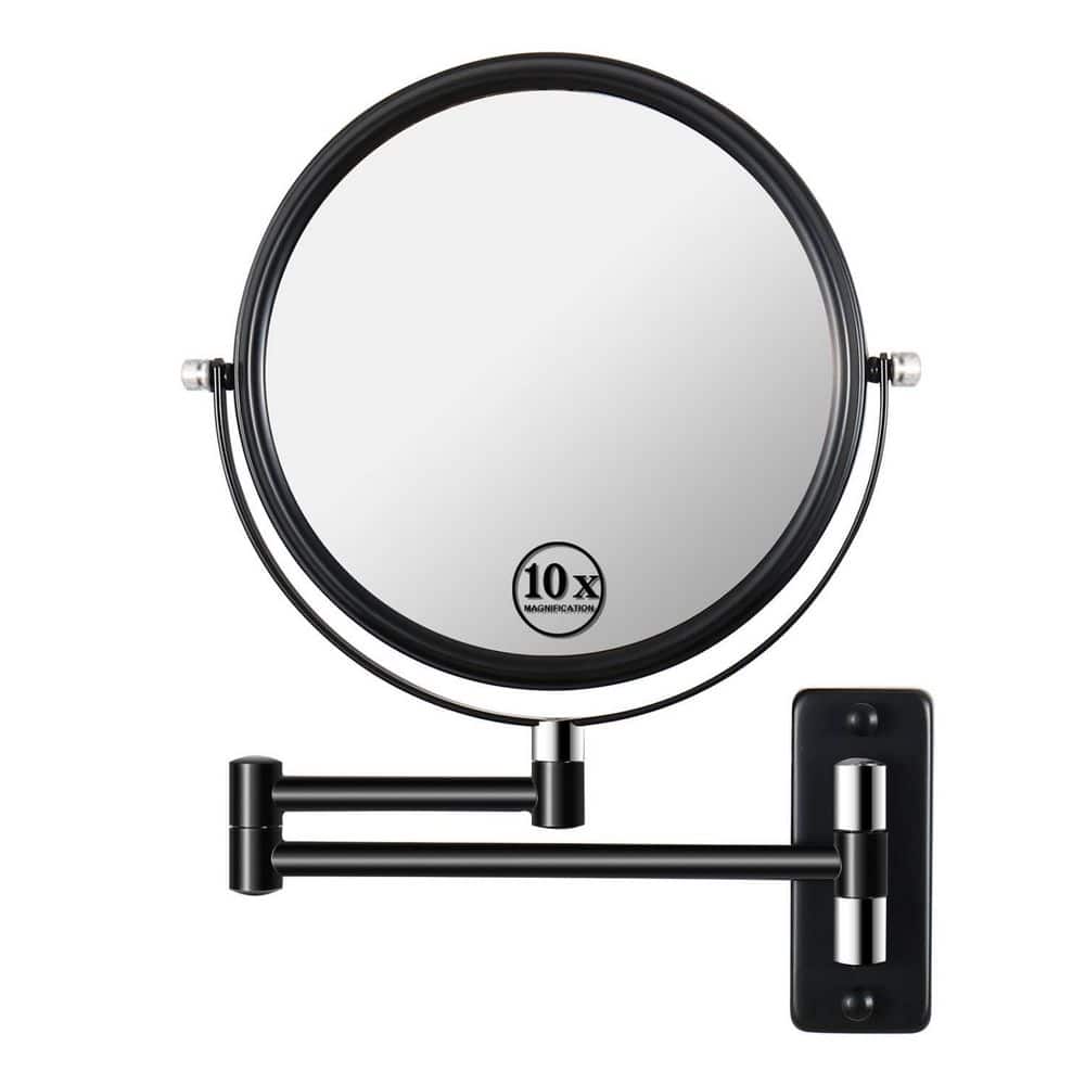 16.8 in. 11 in. Wall Mounted Bathroom Makeup Mirror 1X/10x Magnifying Mirro