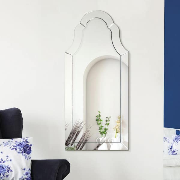 Large Arch Clear Beveled Glass Contemporary Mirror (44 in. H x 20 in. W)