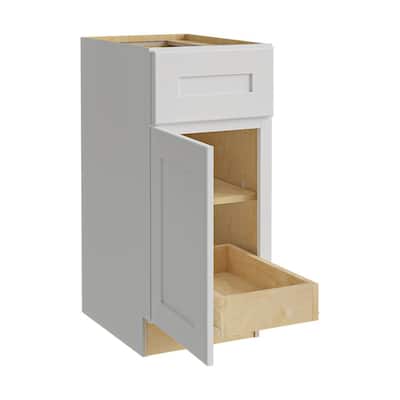 Newport Base Cabinets In Pacific White, Desk Height Base Cabinets Home Depot