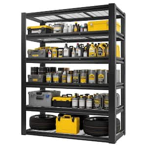 6-Tiers Heavy Duty Metal Adjustable Garage Storage Shelving Unit in Black (60 in. W x 83.8 in. H x 23.6 in. D)