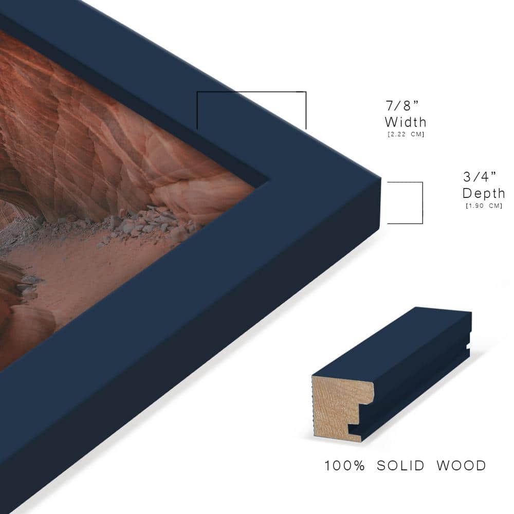 Modern Dark Blue 6" x 8" Wooden Picture Frame Set