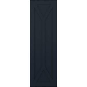 15 in. x 80 in. PVC True Fit San Carlos Mission Style Fixed Mount Flat Panel Shutters Pair in Starless Night Blue