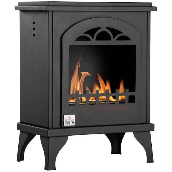 ToolCat 16.25 in. Freestanding Ethanol Fireplace Direct Vent, Metal Stove Heater 0.32 Gal Max 470 Sq. Ft., Burns up to 3-Hours