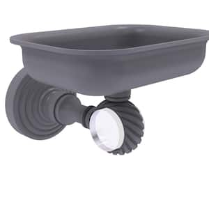 Pacific Grove Collection Wall Mounted Soap Dish Holder with Twisted Accents in Matte Gray