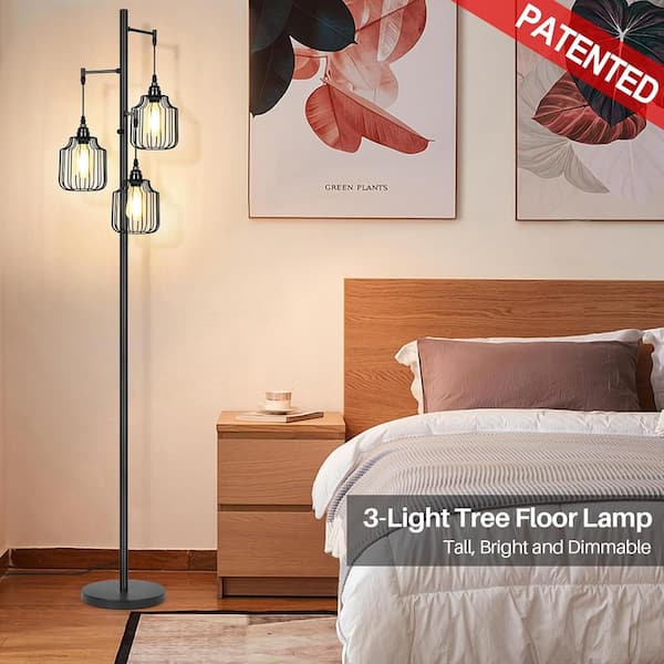 ROTTOGOON Dimmable Floor Lamp, Industrial Standing Floor Lamp For