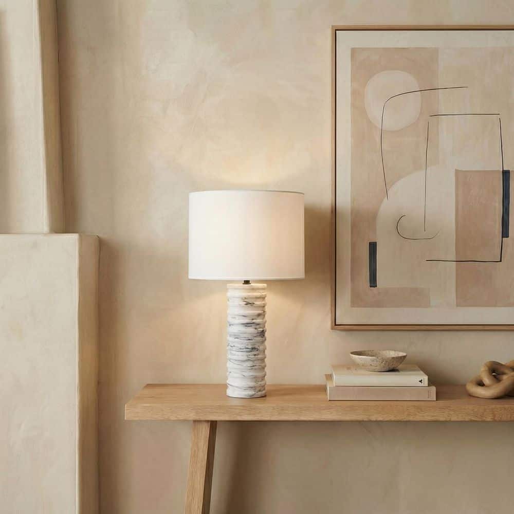 Gizelle 28.5 in. White/Gray Table Lamp for Living Room price history on PriceWatchPro