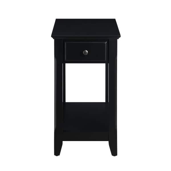 Acme Furniture 22 in. Bertie in Black Square Wood Top Accent Table