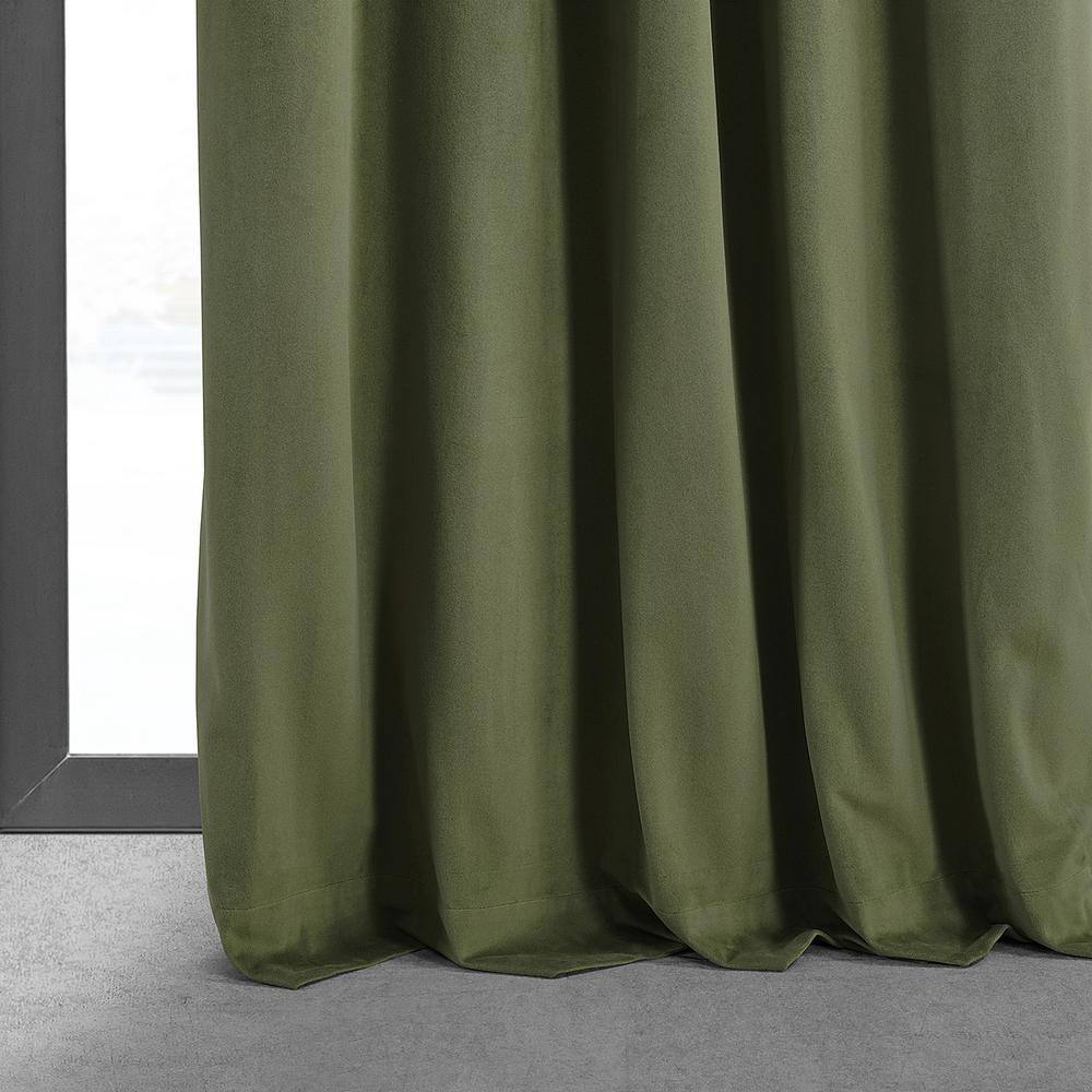 Hunter Green Velvet Blackout Curtain Panel 50W x 120L
