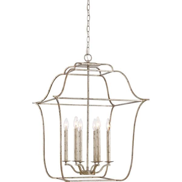 Gallery 6-Light Century Silver Leaf Pendant