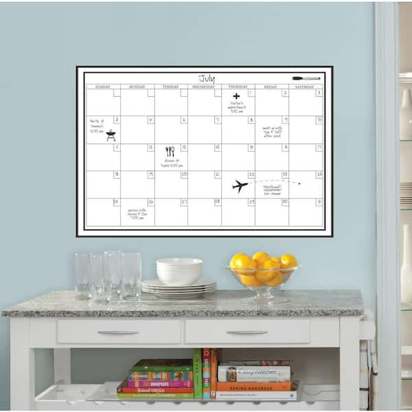 WallPOPs 24 in. x 36 in. White Monthly Calendar Memo Board