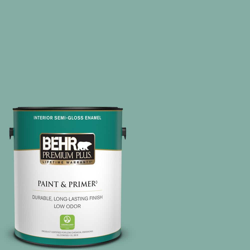 1 gal. #M440-4 Summer Dragonfly Semi-Gloss Enamel Low Odor Interior Paint & Primer -  BEHR PREMIUM PLUS, 07665201