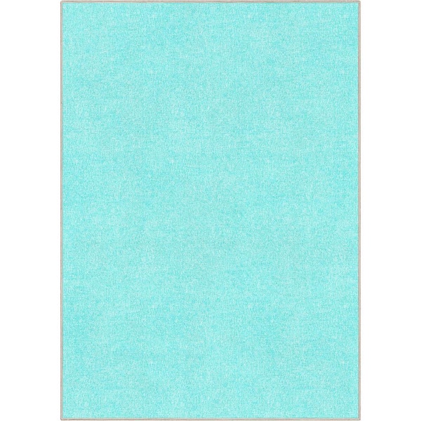 Well Woven Turquoise 5 ft. 3 in. x 7 ft. 3 in. Flat-Weave Plain Solid Modern Area Rug