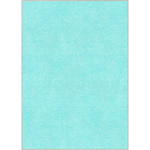 Turquoise 7 ft. 7 in. x 9 ft. 10 in. Flat-Weave Plain Solid Modern Area Rug