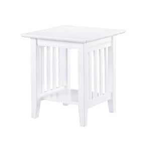 Mission White End Table