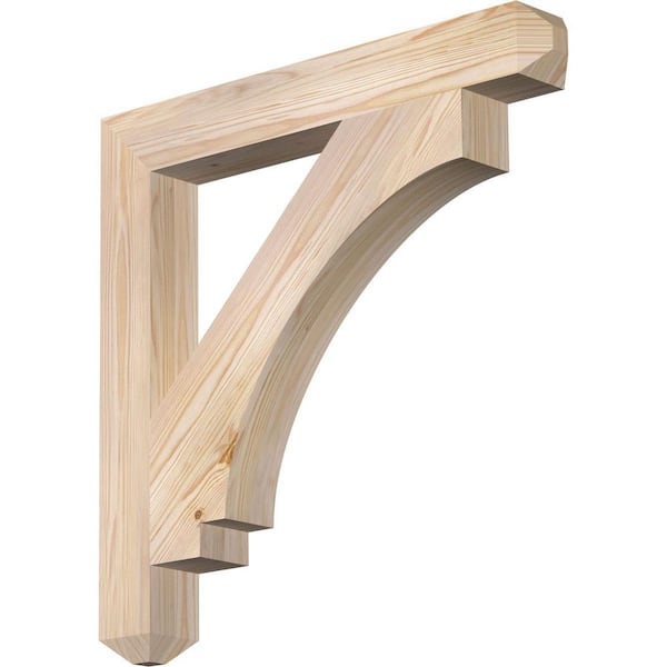 Ekena Millwork 3.5 in. x 28 in. x 28 in. Douglas Fir Imperial Craftsman Smooth Bracket