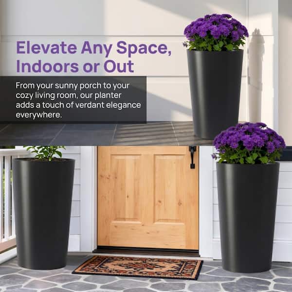 ACEPANO 2-Piece 12.8 in. W x 21.7 in. H Big Tapered Black