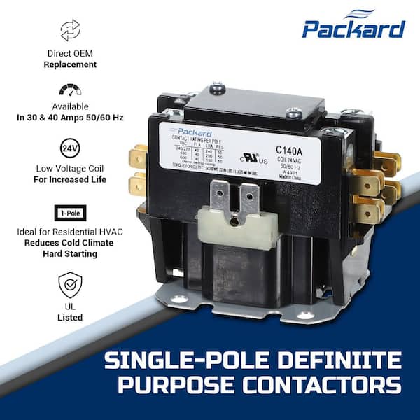 1 Pole 40 Amp 24 VAC Contactor