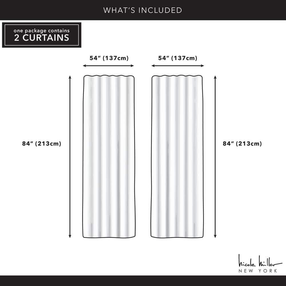 Black Sheer Polyester Rod Pocket Curtain Panels, Set of 2