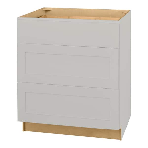 Hampton Bay Avondale 30 in. W x 24 in. D x 34.5 in. H Ready to Assemble Plywood Shaker Drawer Base Kitchen Cabinet in Dove Gray