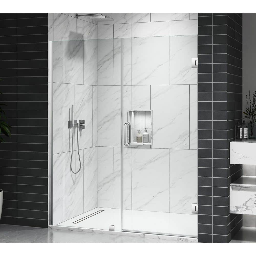 EV 24D Series 33-34in. W x 72in. H Frameless Hinged Swing Shower Door with 3/8in. Tempered Clear Glass in Brushed Nickel price history on PriceWatchPro