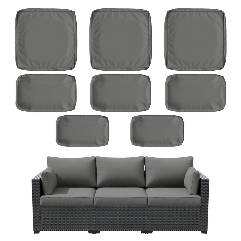 8-Piece 25.6 in. Outdoor Replacement Lounge Cushion Covers Light Grey price history on PriceWatchPro