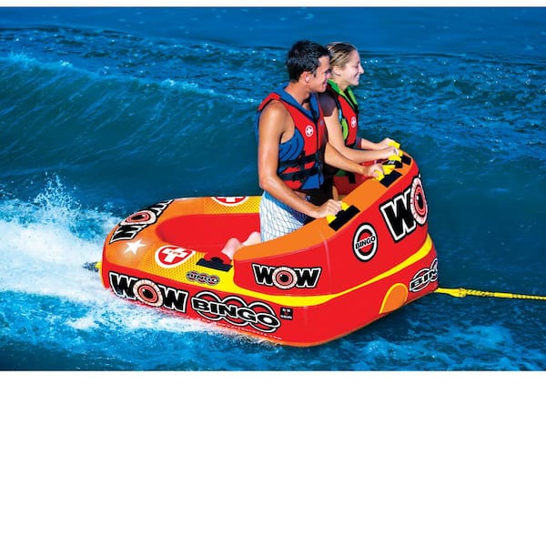 Wow Bingo 2 Inflatable 2 Person Seating Ride Cockpit Towable Water Sports Tube 
