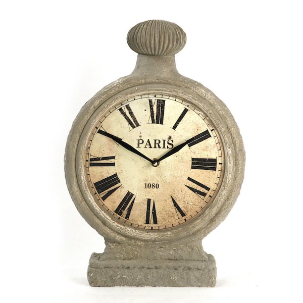 Zentique Light Antique Grey Plaster Clock (PC008)