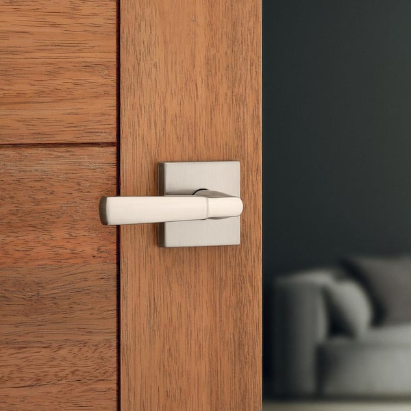 Perth Satin Nickel Reversible Square Straight Hall/Closet Door Handle