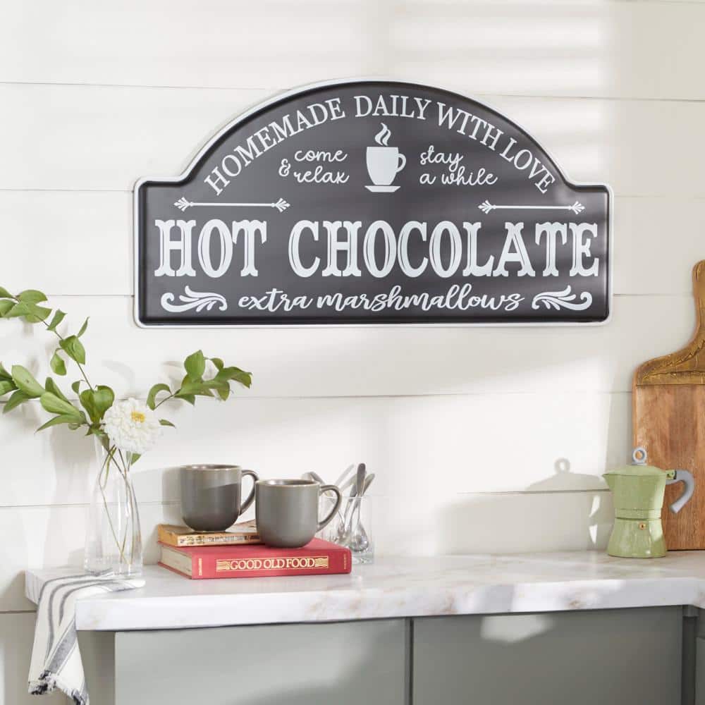 Black Iron Rustic Farmhouse Hot Chocolate Wall Sign