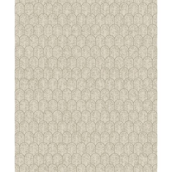 Unbranded Lustre Collection Cream Geometric Arch Shimmer Finish Paper on Non-woven Non-pasted Wallpaper Roll