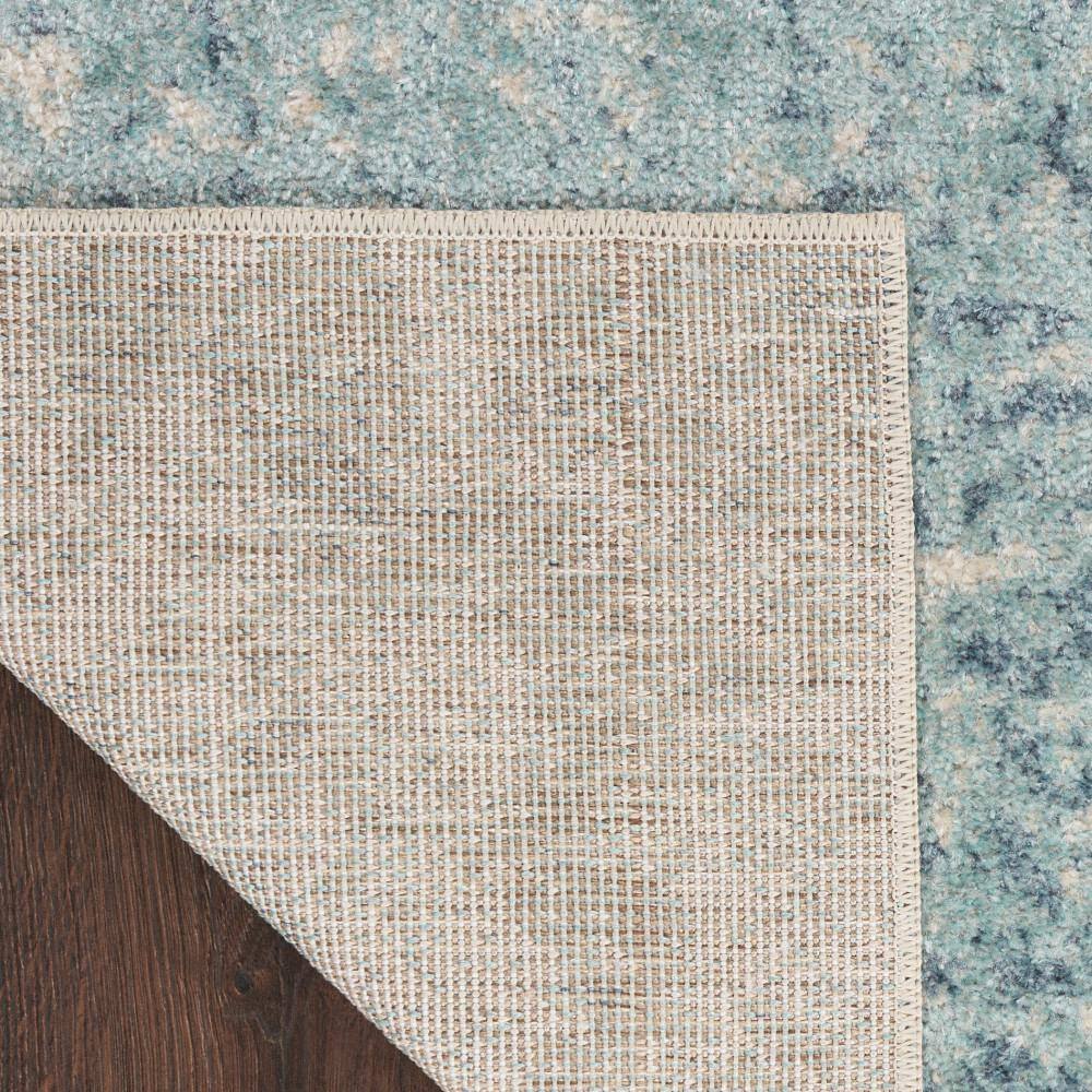 Astra Blue Ivory Flat Woven Synthetic Runner Rug 2'2" x 8'