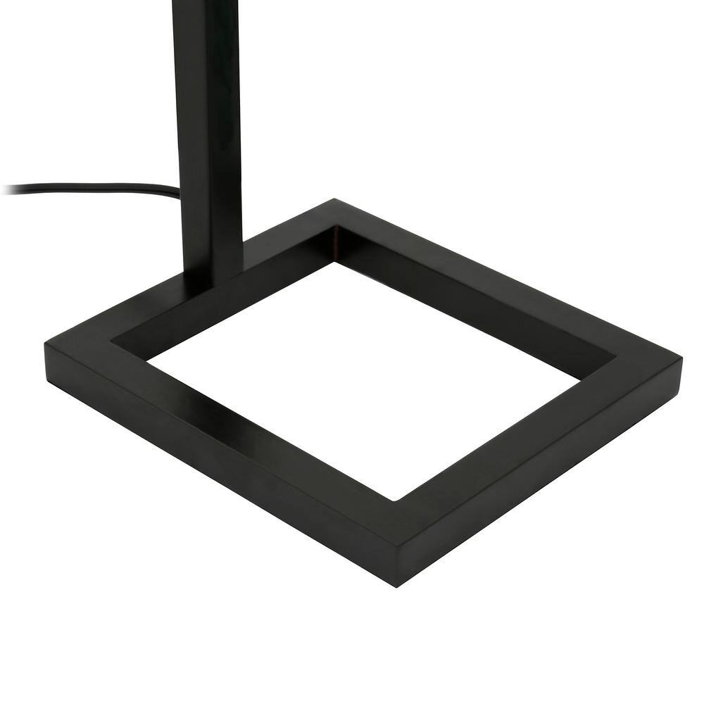 26'' Blackened Bronze Table Lamp with Seeded Glass Shade