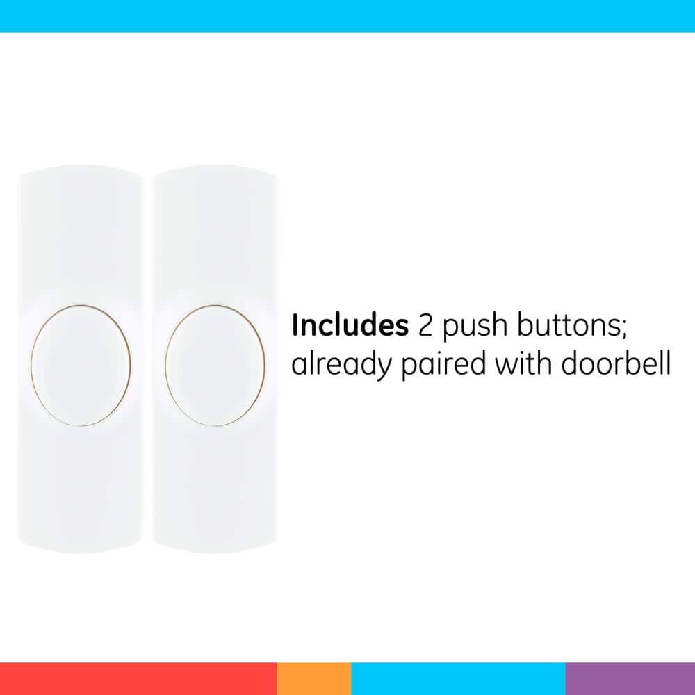 White Plastic Wireless Door Chime Set with Volume Control