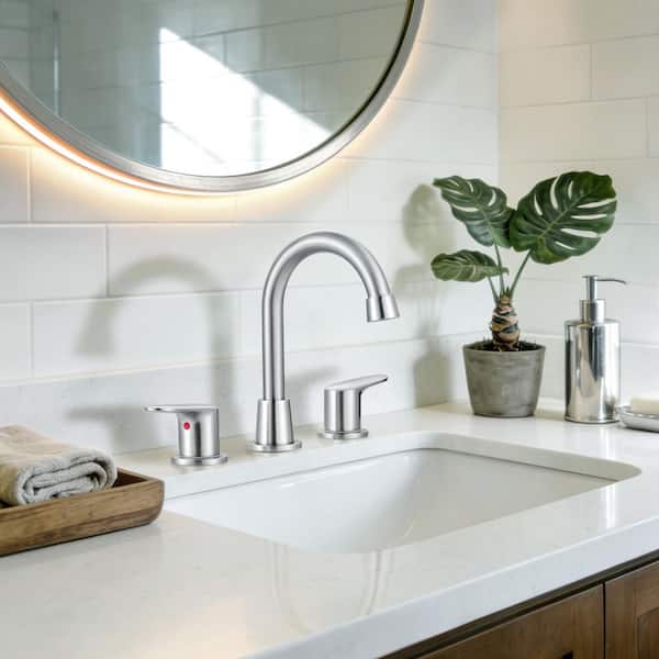 WOWOW 8 in. Widespread Bathroom Sink Faucet with 2-Handles in