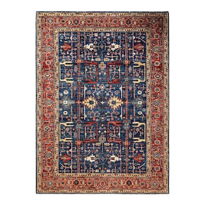 Serapi One-of-a-Kind Traditional Blue 5 ft. x 7 ft. Hand Knotted Tribal Area Rug