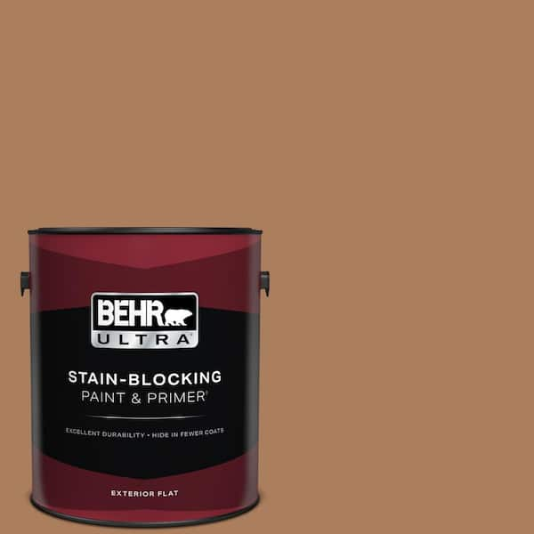 BEHR ULTRA 1 gal. #S230-6 Burnt Toffee Flat Exterior Paint & Primer