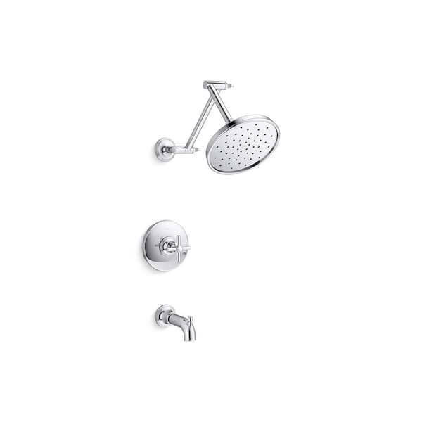 Paces Single Handle 3-Spray Tub and Shower Faucet 1.75 GPM in Polished Chrome (Valve Included)