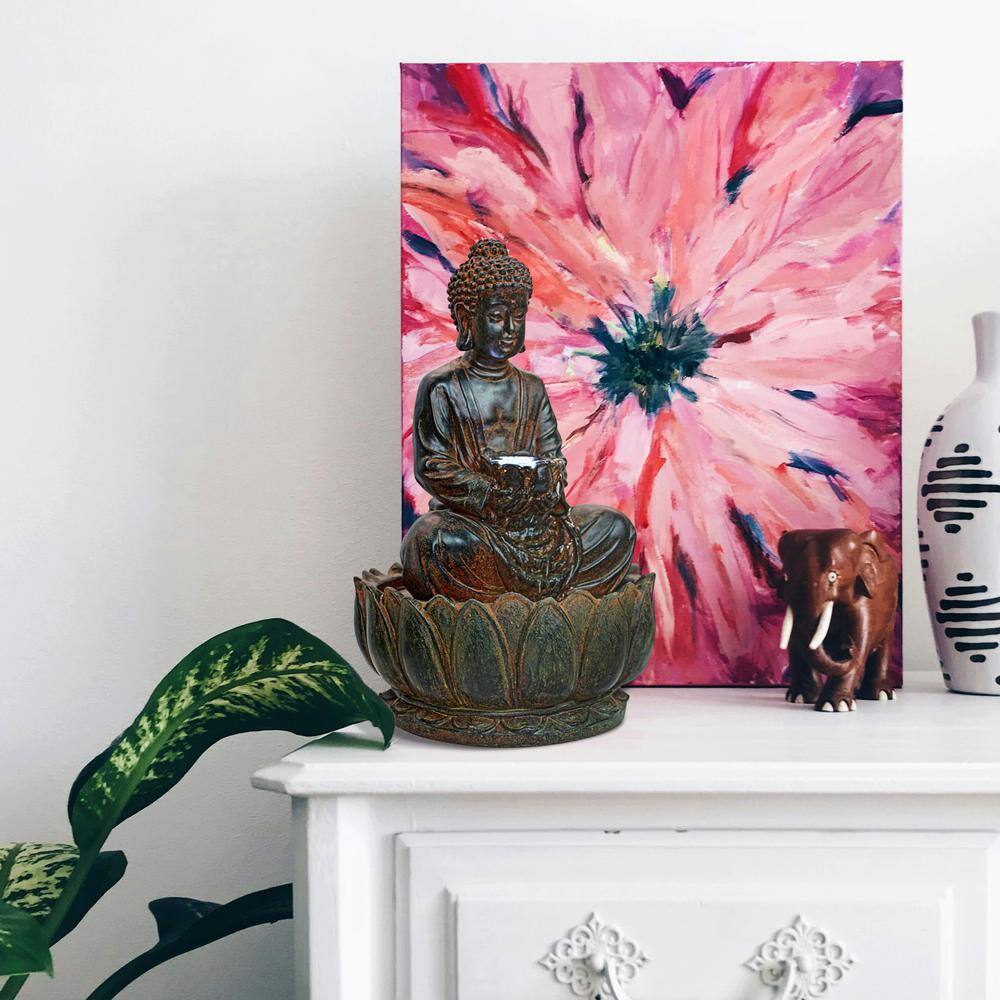 Bronze Buddha Garden Fountain with LED Light